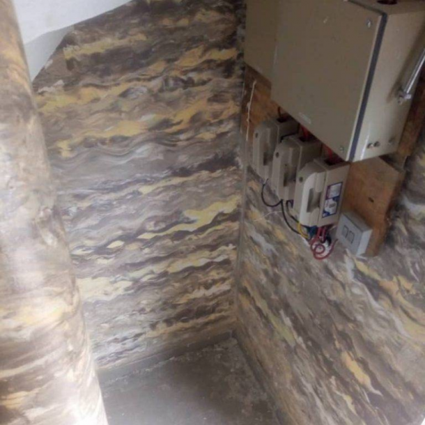 3Dalux marble paint applied on staircase wall at Akute (1)