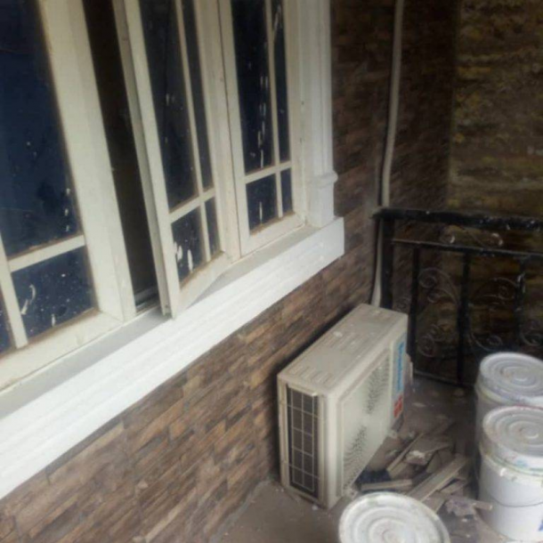 3Dalux paint applied on window POP design, interior design of Duplex at Akute