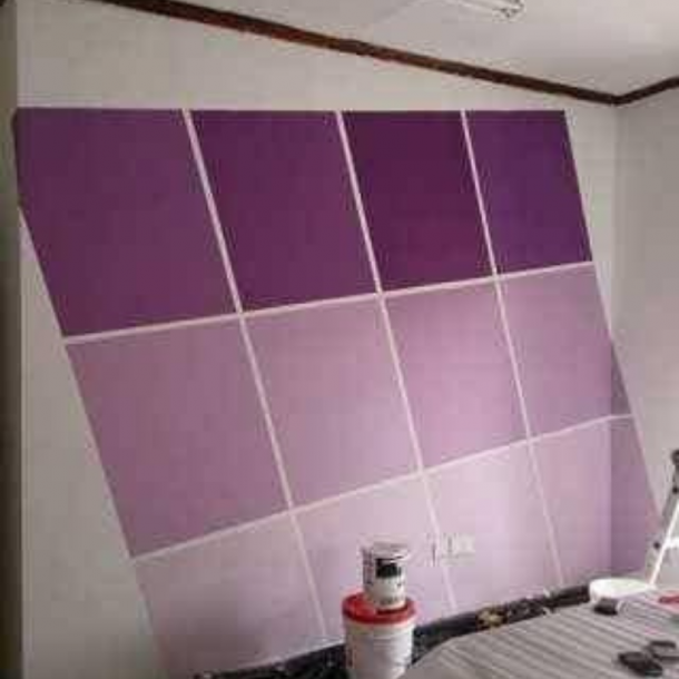Double colour matte colour design with 3Dalux paints on wall